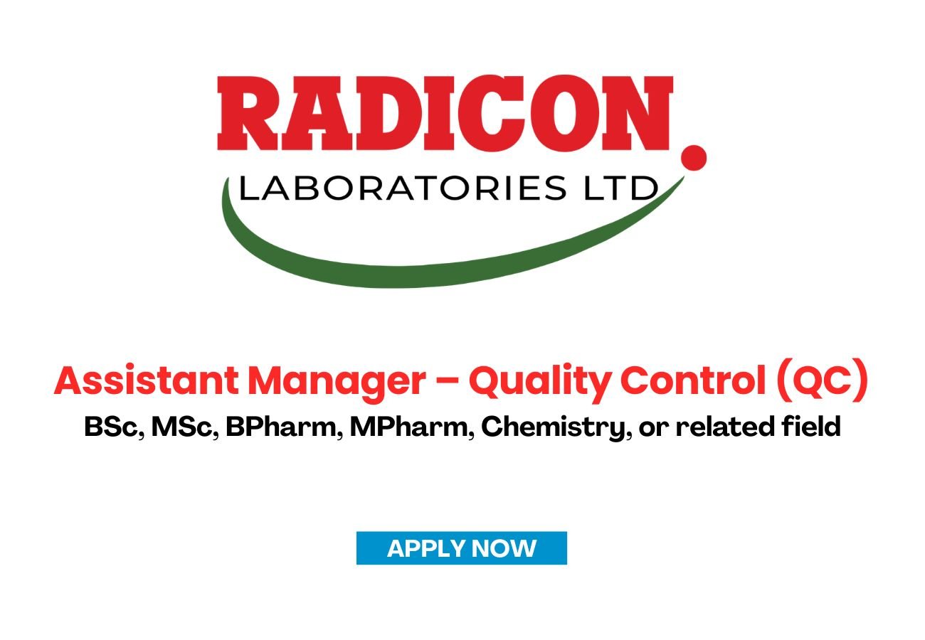 Radicon Laboratories is Hiring for Assistant Manager - Quality Control (QC) | PharmaBharat