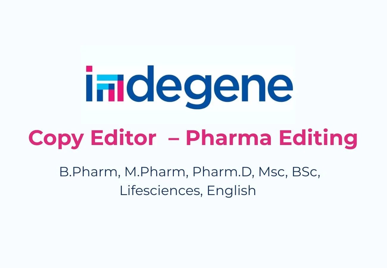 Copy Editor Pharma Editing Jobs at Indegene