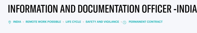 PV Information & Documentation Officer (Remote India)