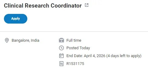 Clinical Research Coordinator Job at IQVIA - PharmaBharat