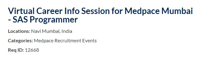 Medpace SAS Programmer Info Session Mumbai 2026 | PharmaBharat