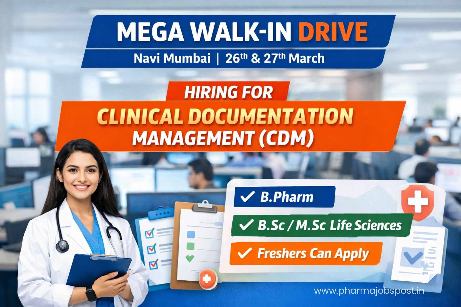 IKS Health Walk-in Drive 2026 | Freshers Hiring for CDM Role | B.Pharm & Life Science Jobs | PHARMA JOBS POST