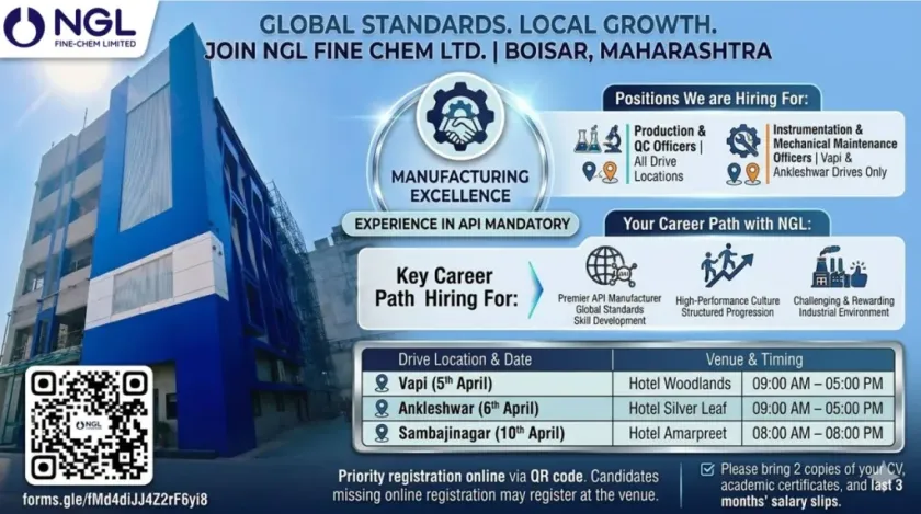 NGL Fine-Chem is Hiring for QC & Production roles