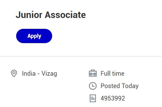 Pfizer Hiring for Junior Associate (Manufacturing) in Vizag