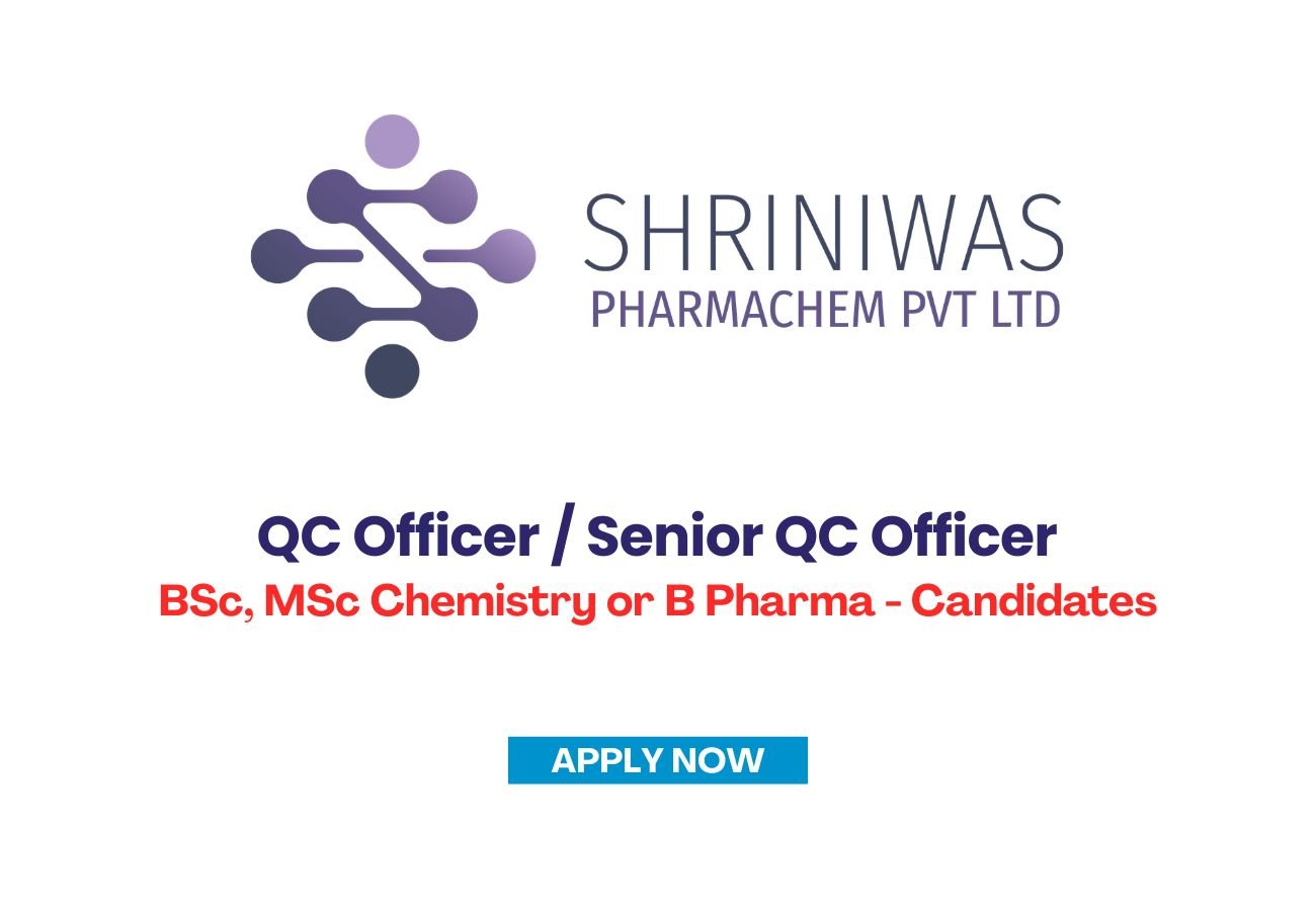 Shriniwas Pharma is Hiring for QC Officer / Senior QC Officer