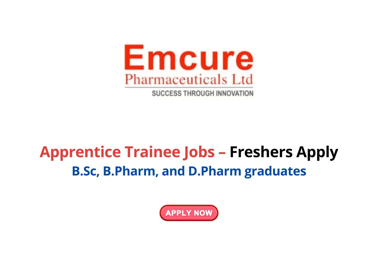Emcure Pharma Apprentice Trainee Jobs 2026 &ndash; Freshers Apply