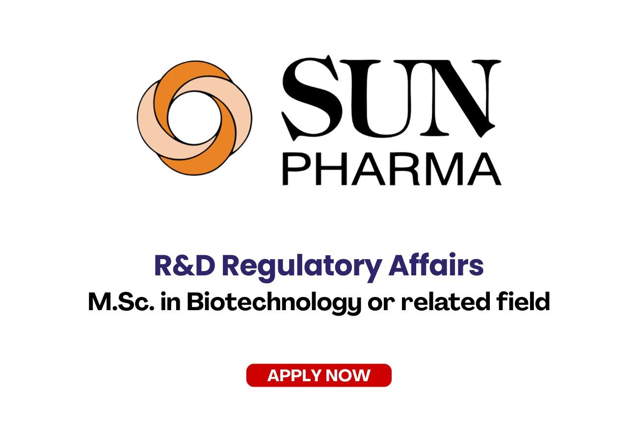 Sun Pharma is Hiring for R&D Regulatory Affairs