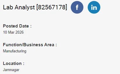 Reliance Careers: QA/QC Lab Analyst Job For Freshers