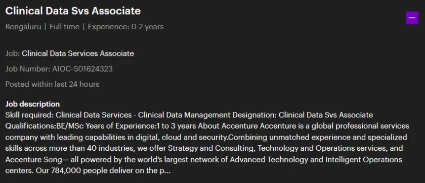 Accenture Hiring Freshers for CDM & PV
