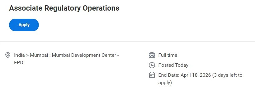 Associate Regulatory Operations at Abbott