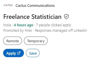 Freelance Statistician Jobs India | Remote Life Science Roles