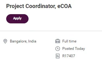 Clario Hiring for Project Management in Electronic Clinical Outcome Assessments