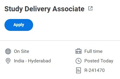Amgen Hiring Study Delivery Associate