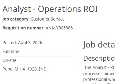 Analyst - Operations ROI Jobs in Pune | Freshers MRO (Clinical Data Exchange)