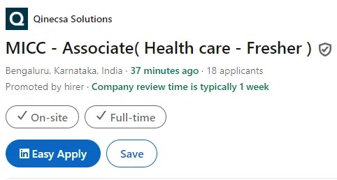 Qinecsa Solutions hiring Medical Information Pharmacovigilance