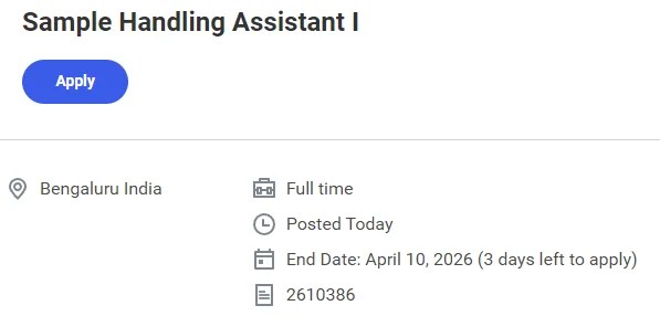 Labcorp Hiring for Sample Handling Assistant
