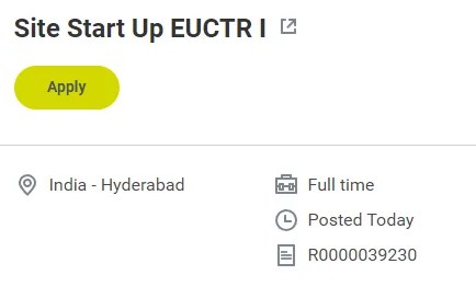 Parexel Site Start-Up EU Clinical Trials Regulation (EUCTR) submissions Job in Regulatory Affairs