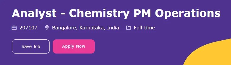 Analyst Chemistry PM Operations Job in Merck