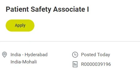 Parexel Hiring Freshers for Patient Safety Associate I