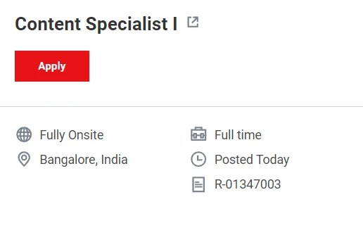 Content Specialist I Job in Thermo Fisher