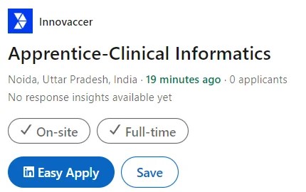 Clinical Informatics Apprentice &ndash; Innovaccer
