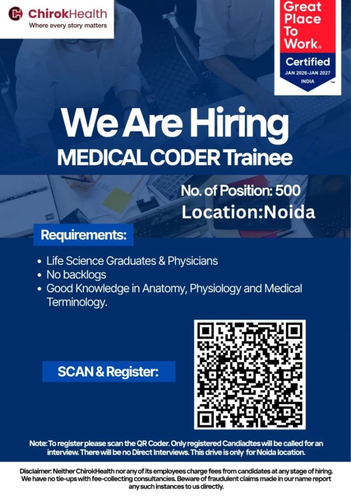 Medical Coder Trainee Jobs in Chirok Health | 500+ Openings