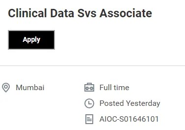 Accenture Hiring for Clinical Data (SAS), Regulatory & Pharmacovigilance