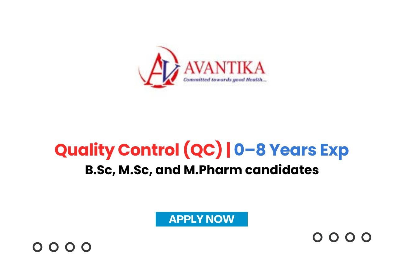 Avantika Medex Walk-In Interview 2026 for QC Freshers & Experienced