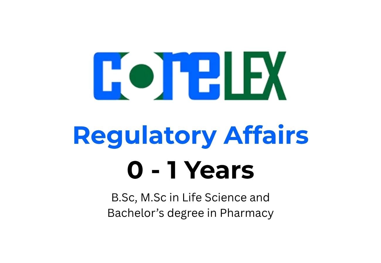 Regulatory Affairs Fresher Jobs in Corelex Solutions