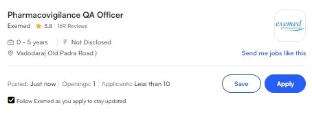 Pharmacovigilance QA Officer Job at Exemed | 0 - 5 Years