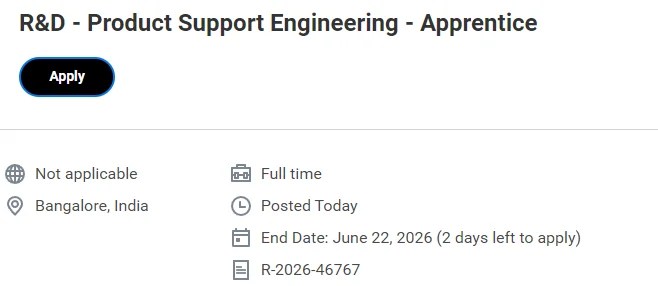 Alcon Product Support Engineering Apprentice | Freshers