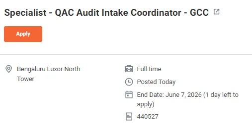 GSK Hiring Specialist QAC Audit Intake Coordinator