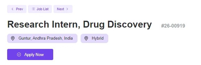 Research Intern Drug Discovery Internship | Katalyst CRO