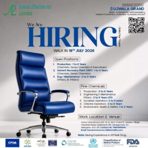 Arene Lifesciences Walk-In Interview 2026 for Production, SRP & Maintenance