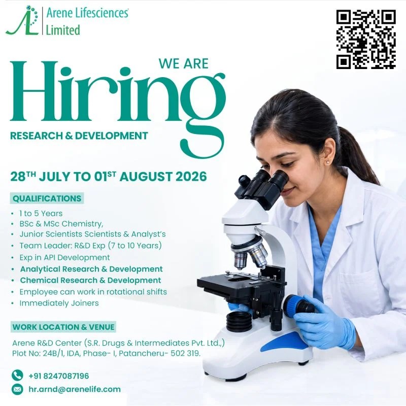Arene Lifesciences is Hiring for Research & Development Jobs
