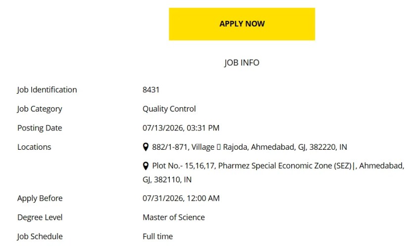 Amneal Pharma is Hiring for Officer, Quality Control