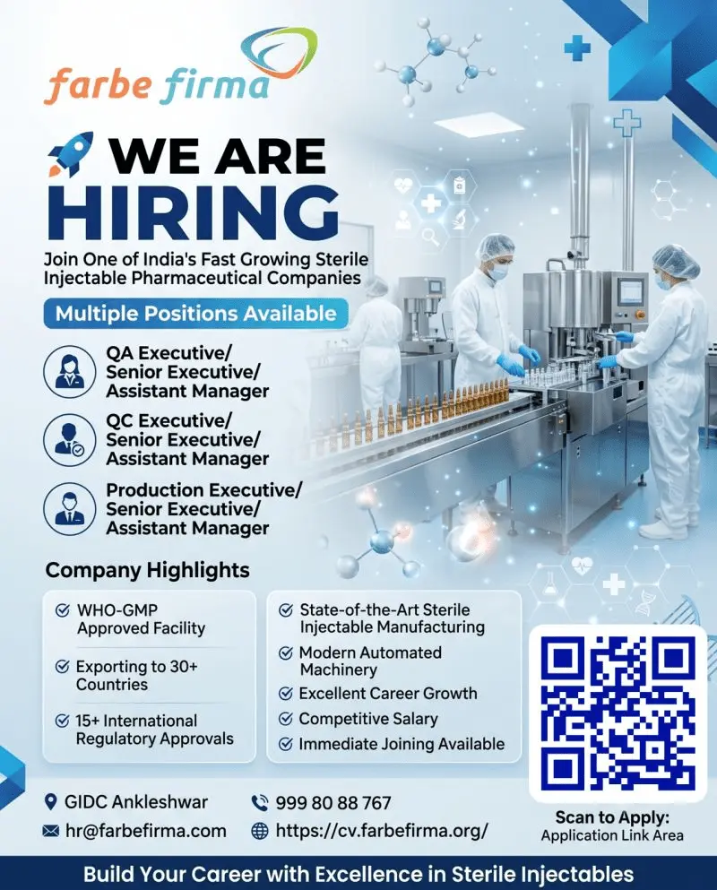 Farbe Firma is Hiring for QA, QC & Production Jobs