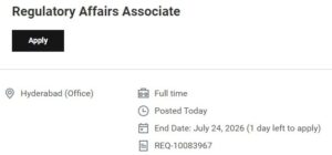 Novartis Regulatory Affairs Associate Jobs | Freshers