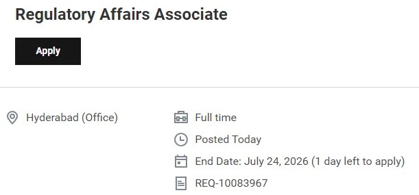 Novartis Regulatory Affairs Associate Jobs | Freshers