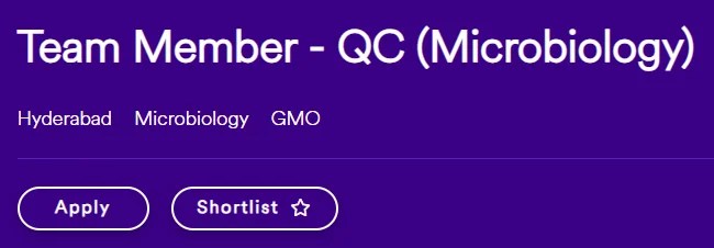 QC (Microbiology) Jobs in Dr Reddy labs