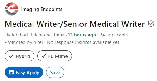 Medical Writer Openings for Imaging Endpoints