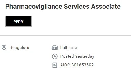 Accenture Hiring Pharmacovigilance & Health Admin Services Associate | Freshers