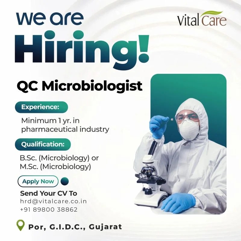 Vital Care is Hiring for QC Microbiologist Roles