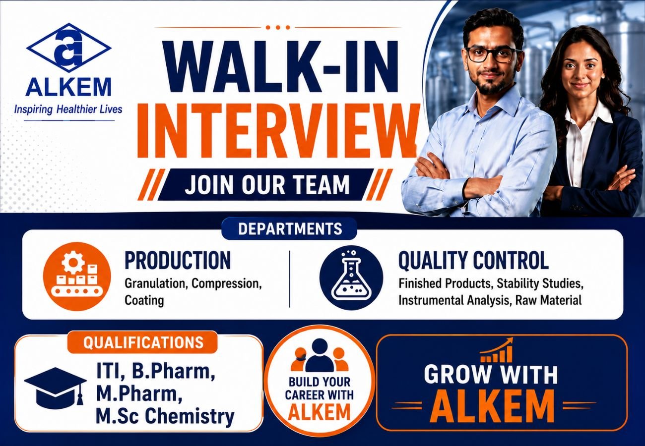 Alkem Laboratories is Hiring for Production and Quality Control