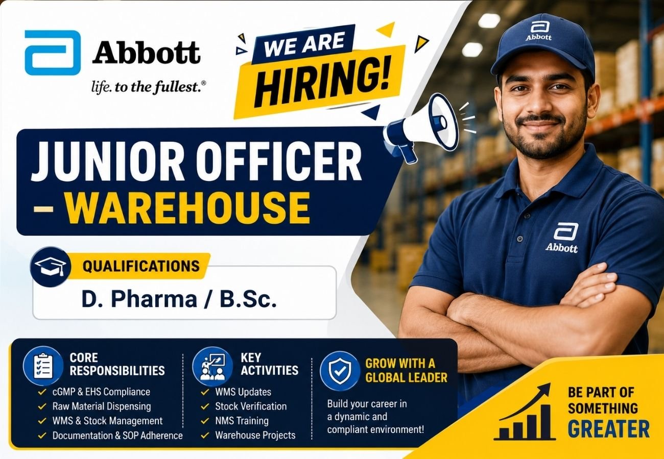 Abbott is Hiring for Junior Officer &ndash; Warehouse