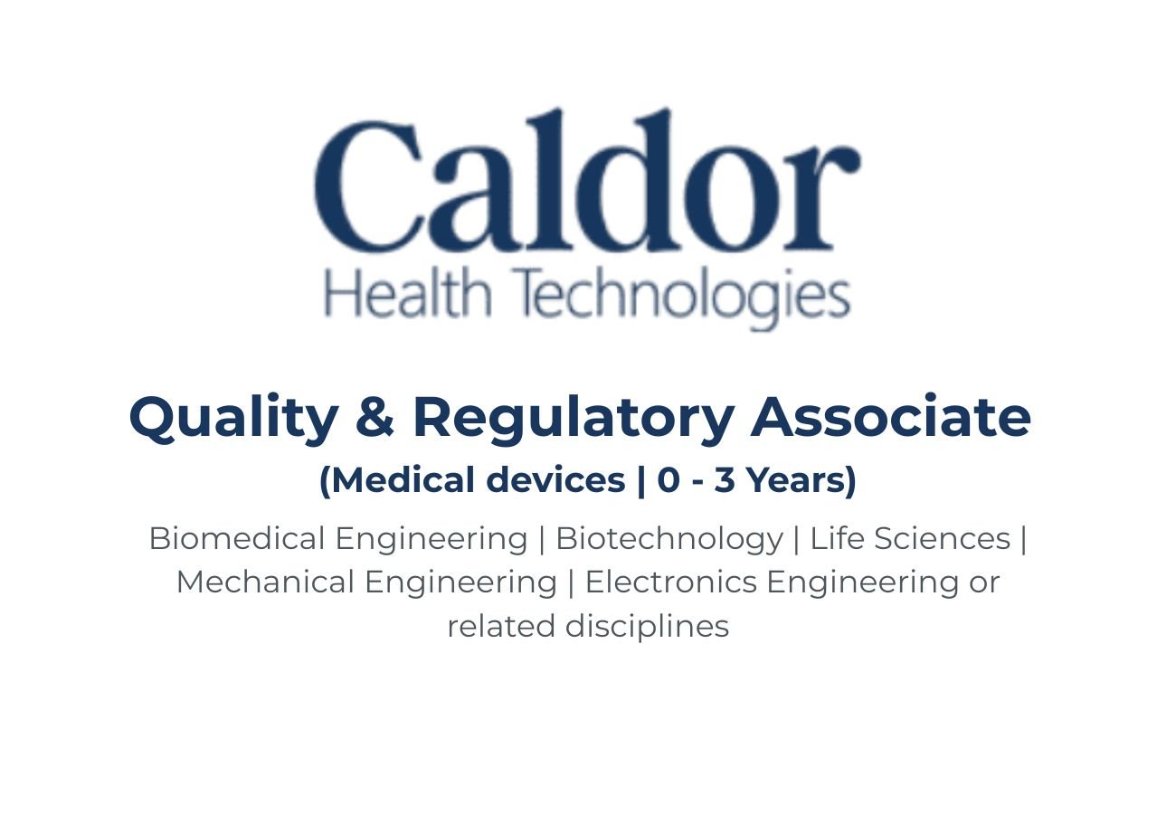 Caldor Health hiring for Quality And Regulatory Associate | 0 - 3 Years