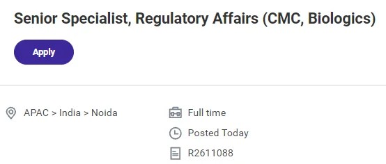 Cencora Hiring for Regulatory Affairs (CMC, Biologics)