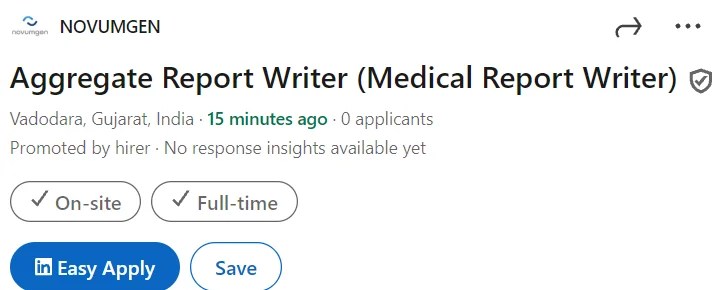 NOVUMGEN Aggregate Report Writer Hiring | Pharmacovigilance