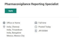 Icon Plc Pharmacovigilance Specialist Job