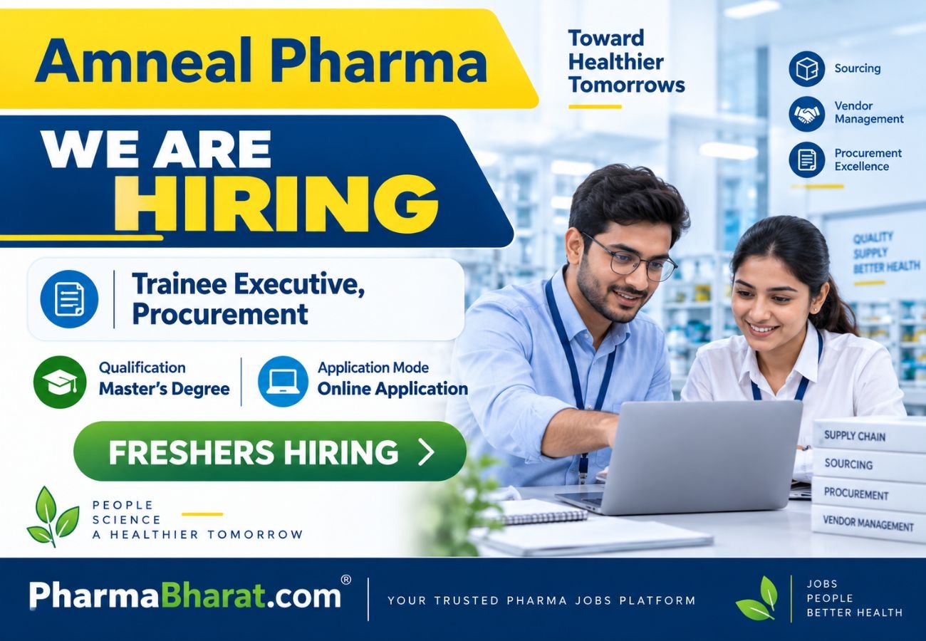 Amneal Pharma Trainee Executive Job